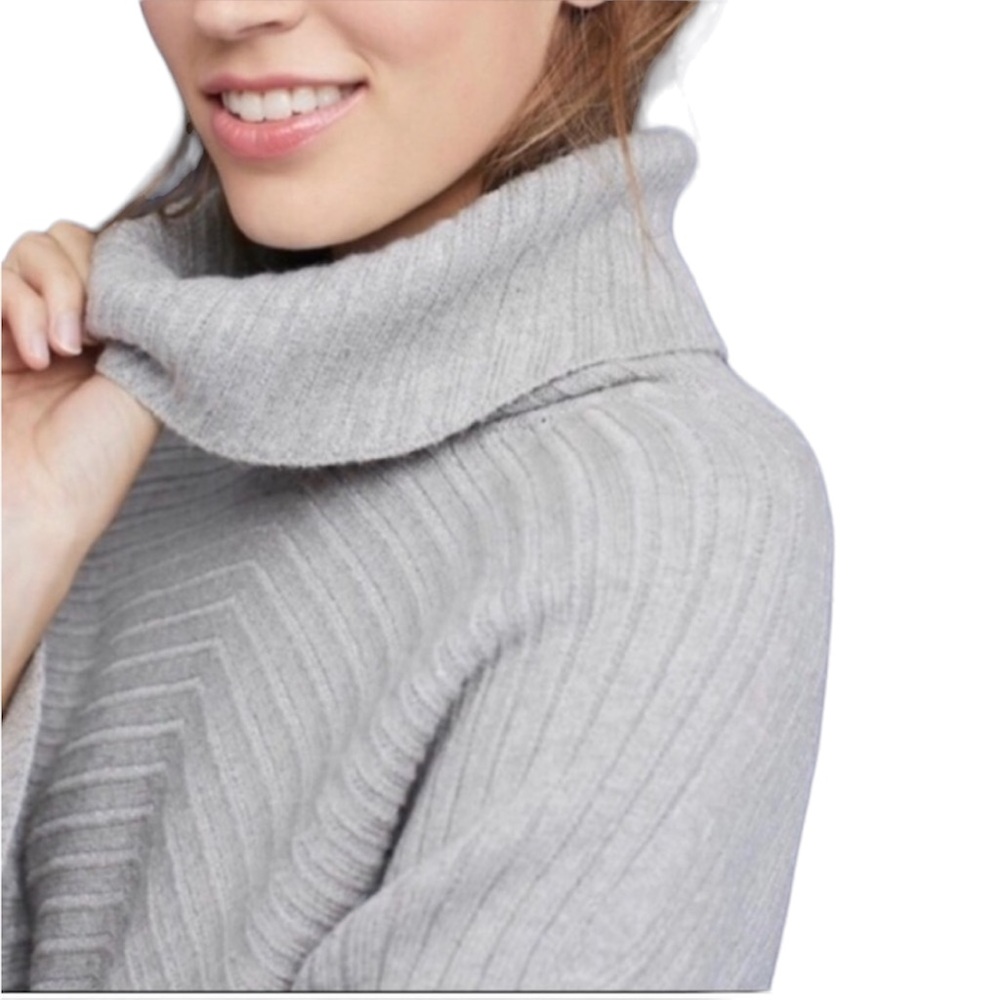 Anthropologie Moth Tisbury Roll Neck Turtle Neck Sweater Grey Size Medium